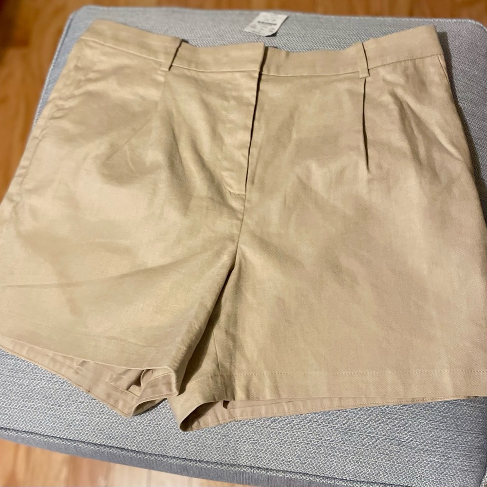 J. Crew Tan linen and cotton Shorts